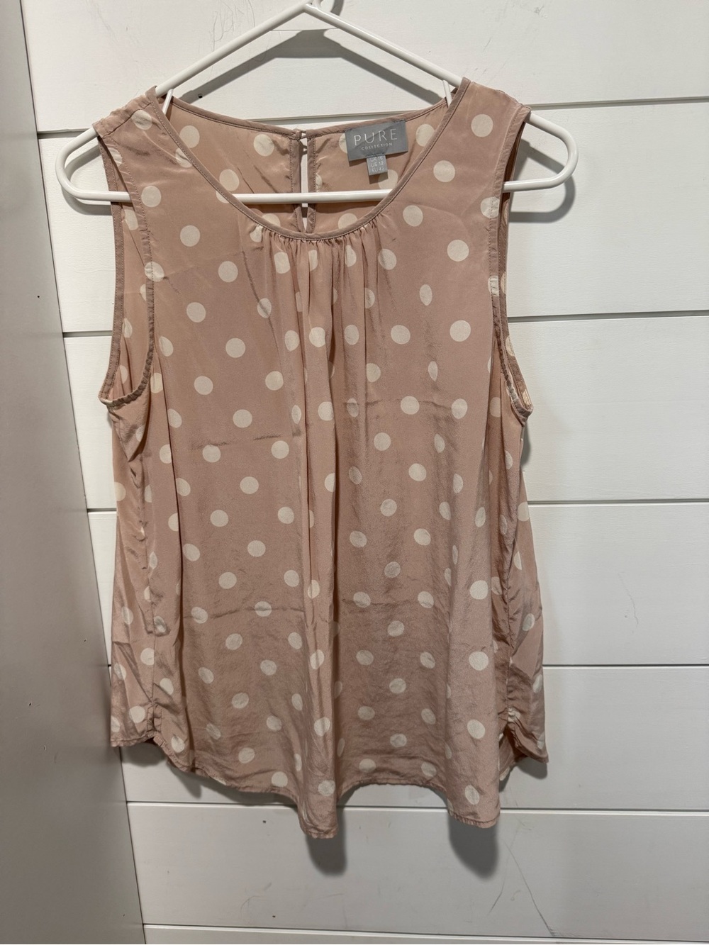 Pure Collection Blush Polka Dot Sleeveless Top